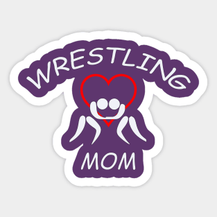 Wrestling Mom Heart Sticker